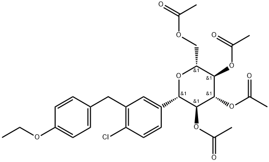 (2R, 3R,4R, 5S, 6S)-2-(AcetoxyMethyl)-6-(4-chloro-3-(4 - ethoxybenzyl)phenyl)tetrahydro  -2H-pyran-3,4, 5-triyl