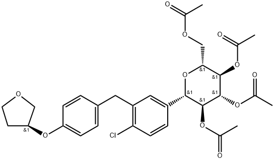 (1S)-1, 5-Anhydro-1-C-[4-chloro-3-[[4-[[(3S)-tetrahydro-3 -   furanyl]oxy]phenyl] methyl]phenyl]  -D- glucito  tetraacetate